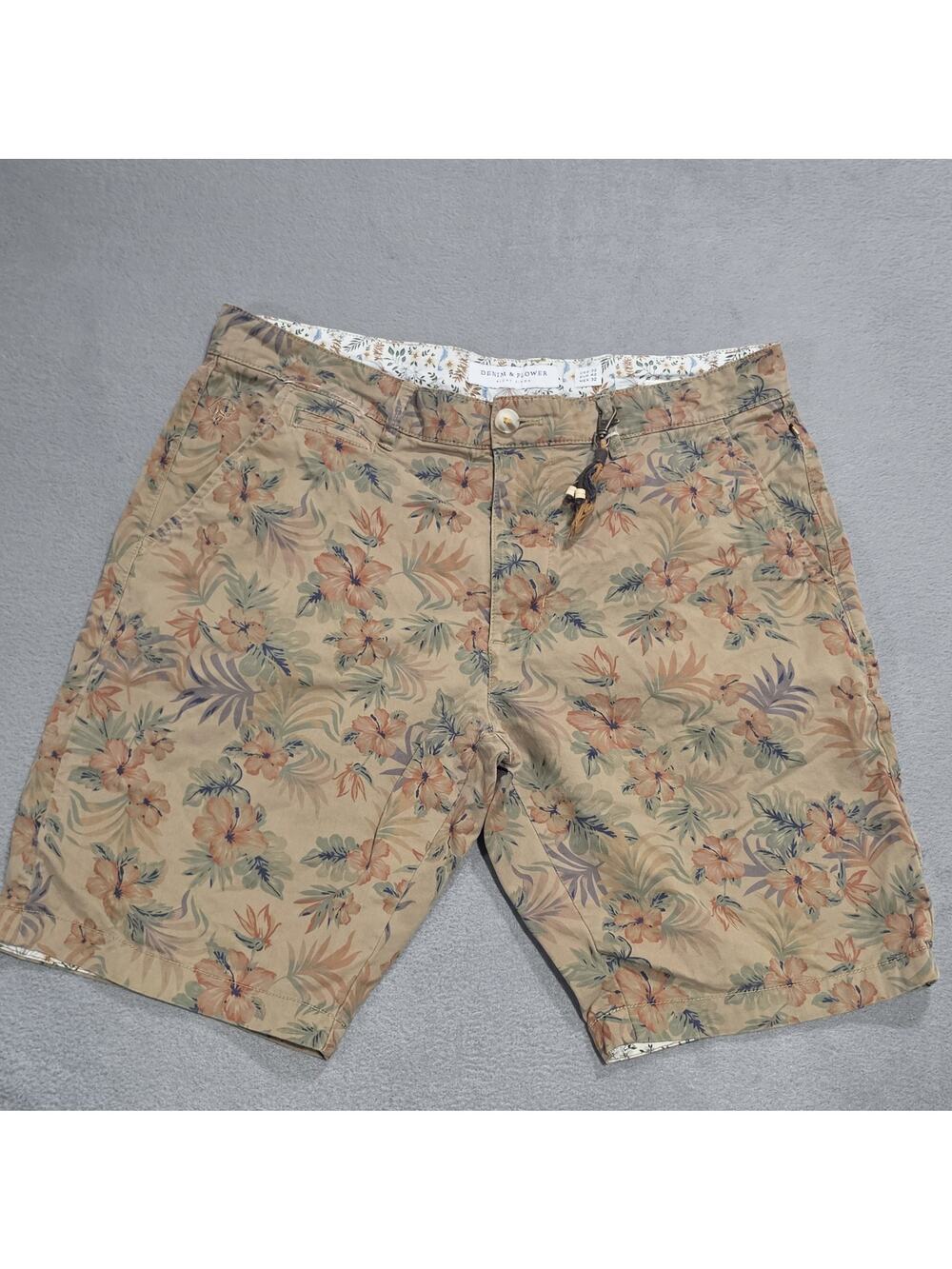 Denim & Flower Ricky Singh Floral Shorts Men's 32 Tropical Hawaiian Chino